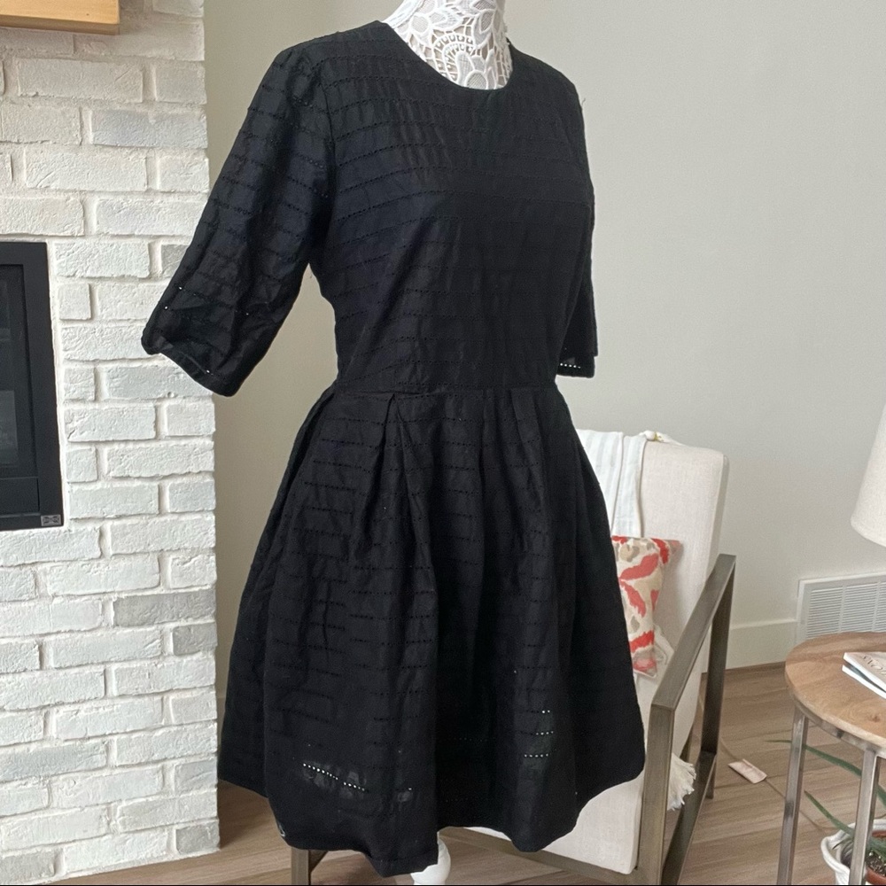 GAP Black Eyelet Midi Dress